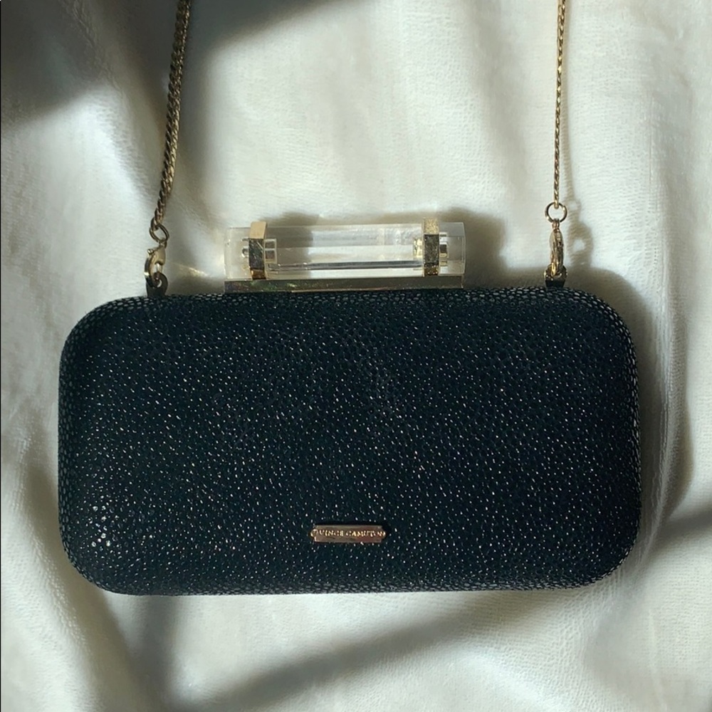 Vince Camuto crossbody/clutch black and gold bag!